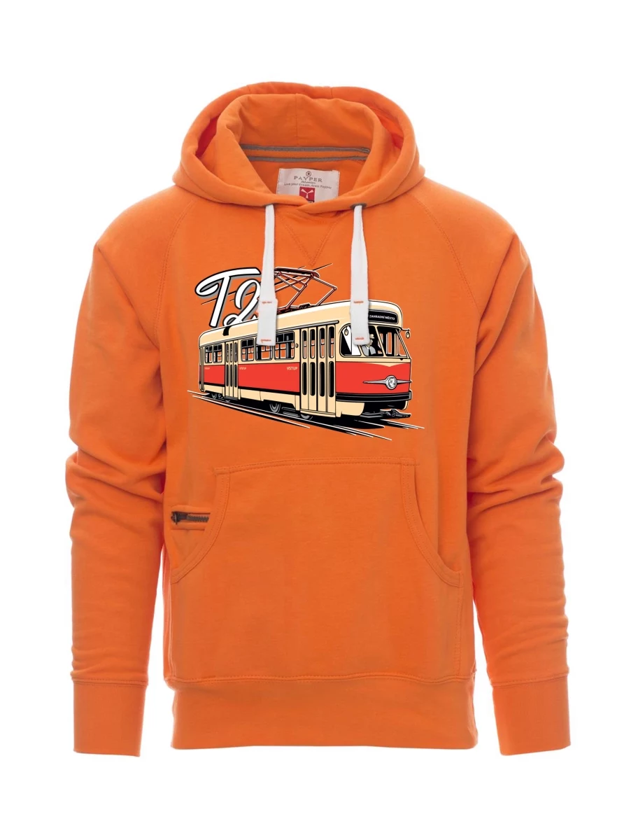 Oranžová pánská mikina Električka T2