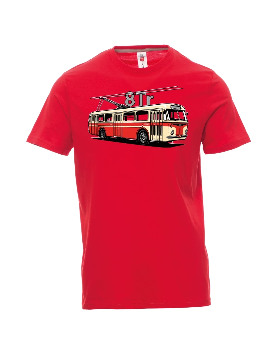 Červené pánské tričko Trolejbus 8Tr