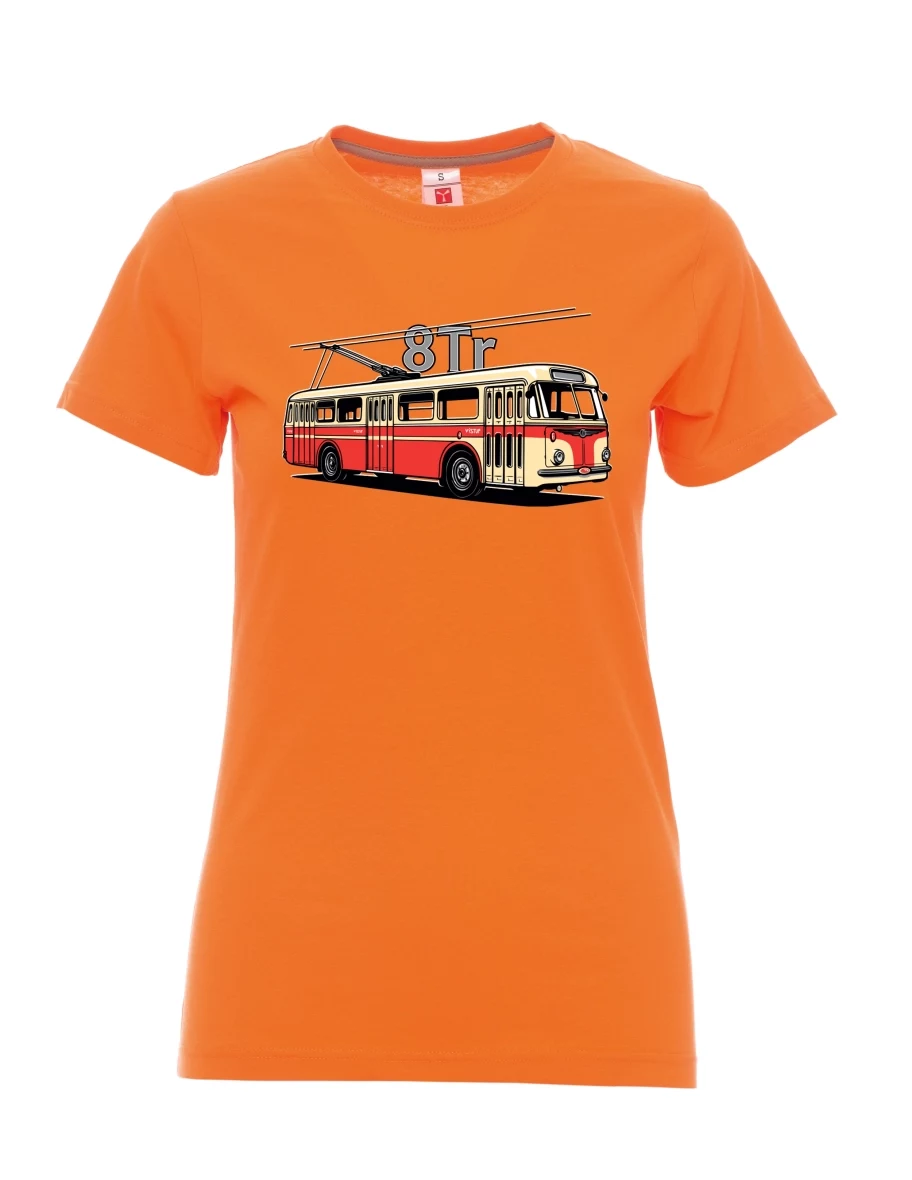 Oranžové dámské tričko Trolejbus 8Tr