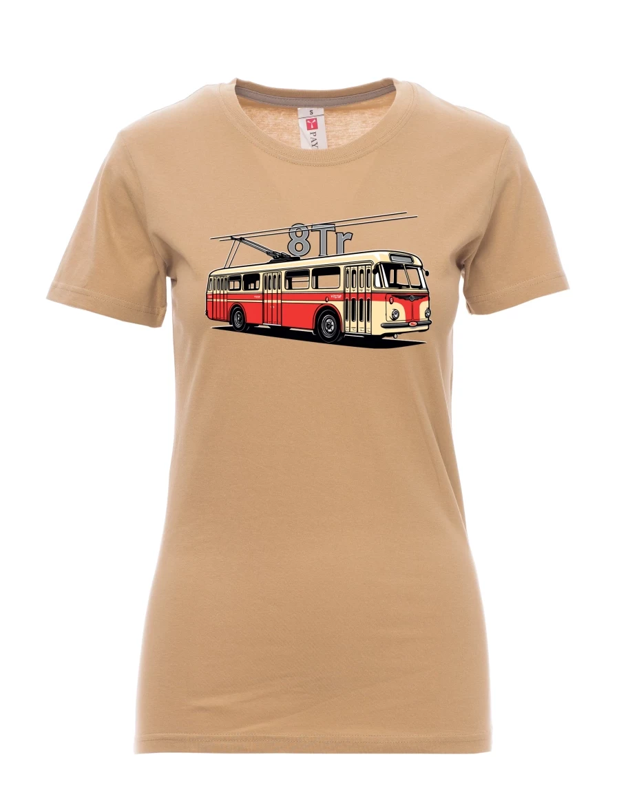 Hnědé dámské tričko Trolejbus 8Tr