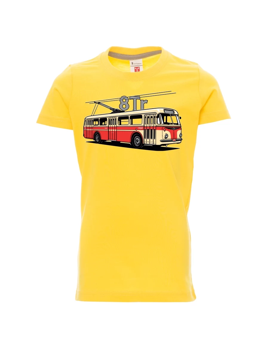 Žluté detské tričko Trolejbus 8Tr