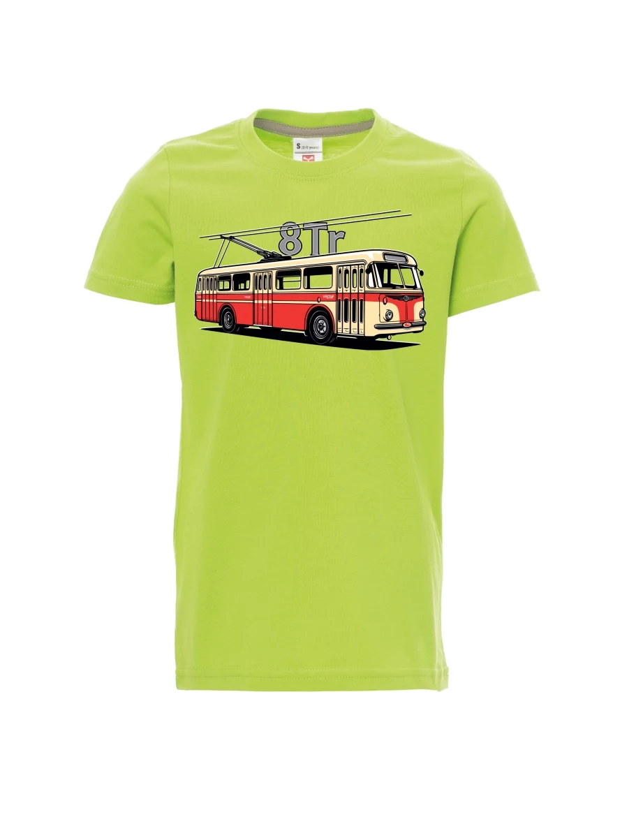 Světle zelené detské tričko Trolejbus 8Tr