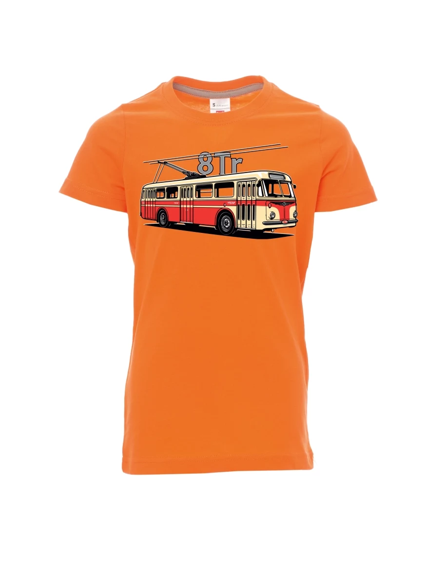 Oranžové detské tričko Trolejbus 8Tr