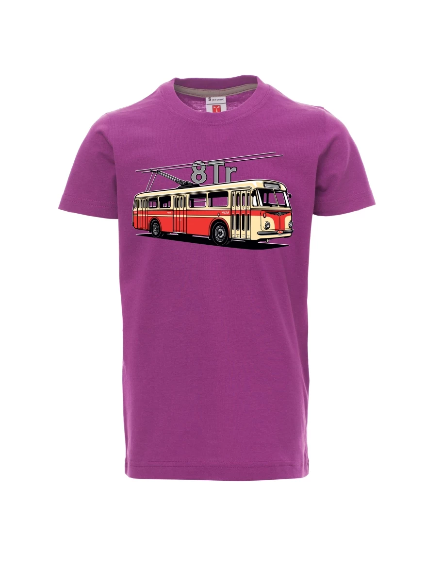 Fialové detské tričko Trolejbus 8Tr