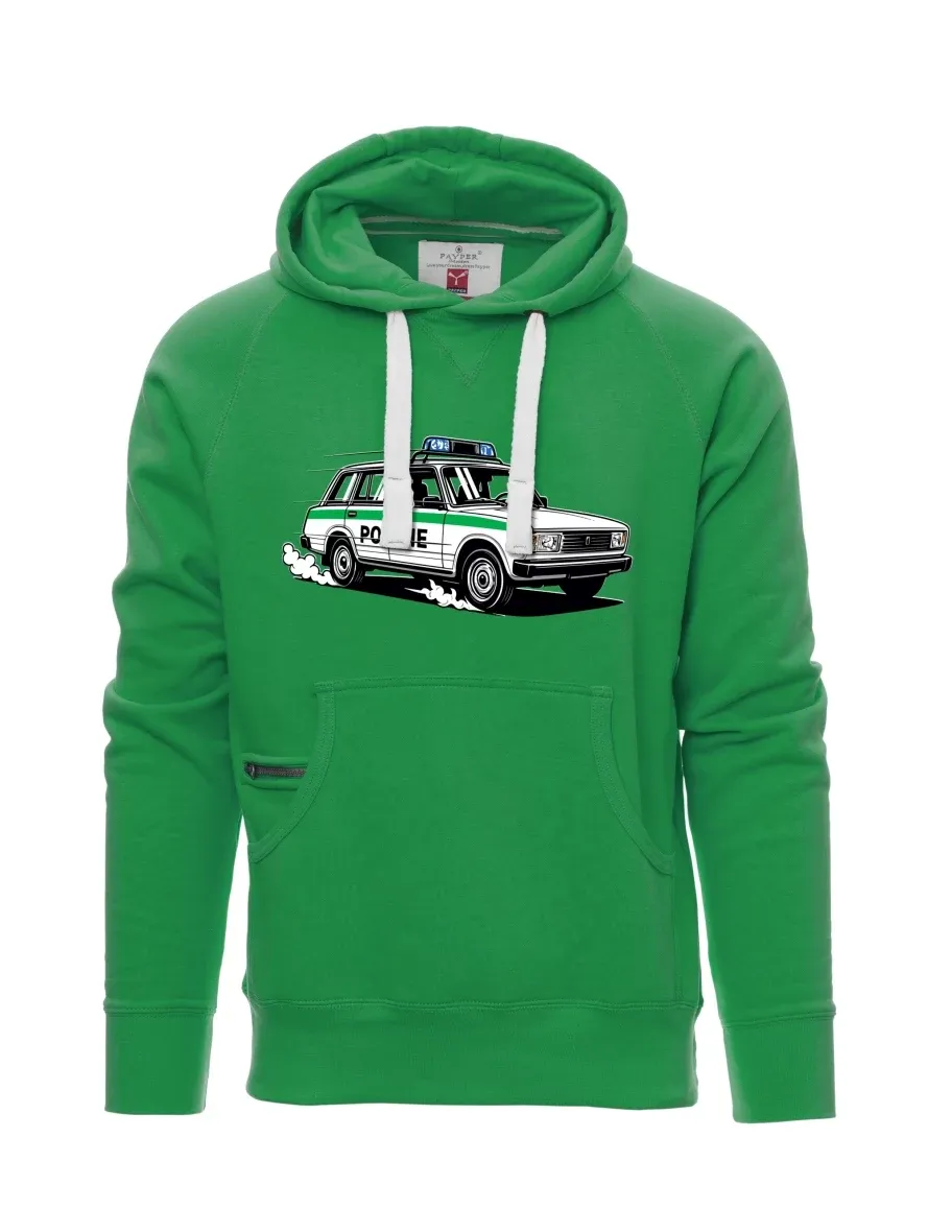 Zelená pánská mikina Automobil VAZ 2104 POLICIE