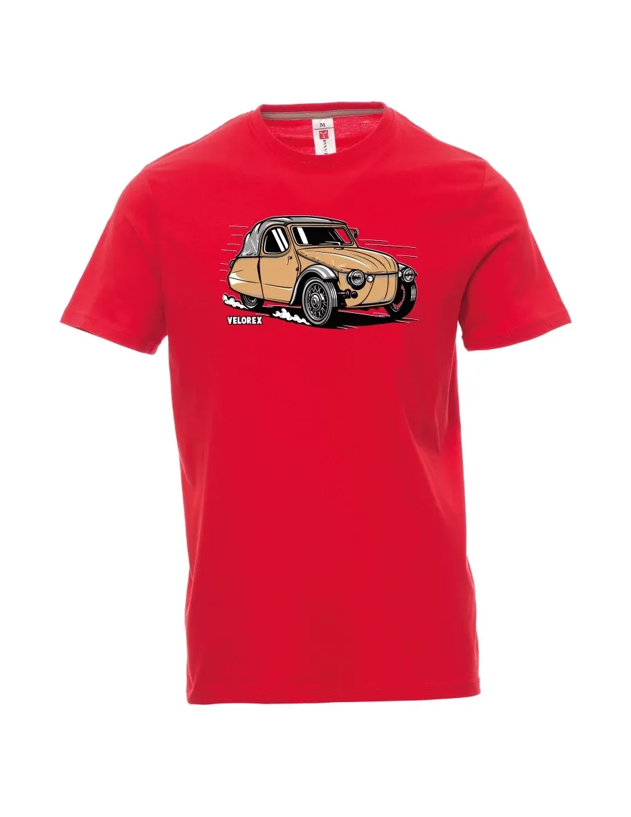 Červené pánské tričko Automobil Velorex