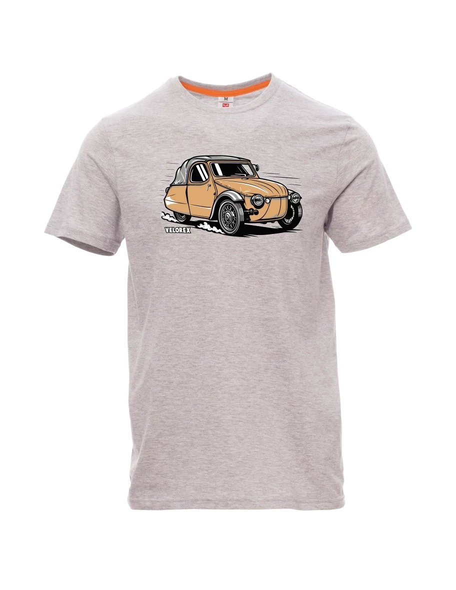 Šedé melanžovej pánské tričko Automobil Velorex
