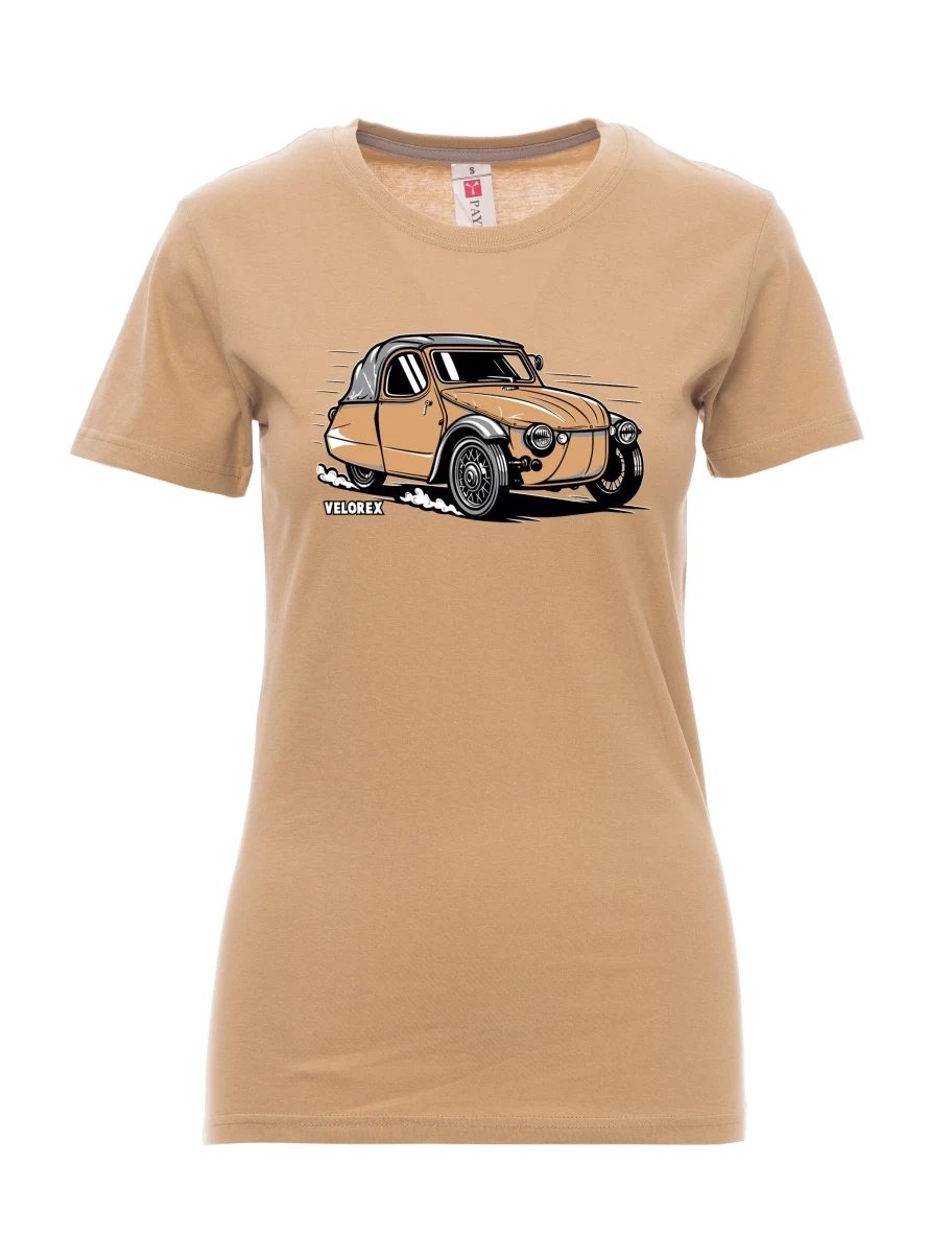 Hnědé dámské tričko Automobil Velorex