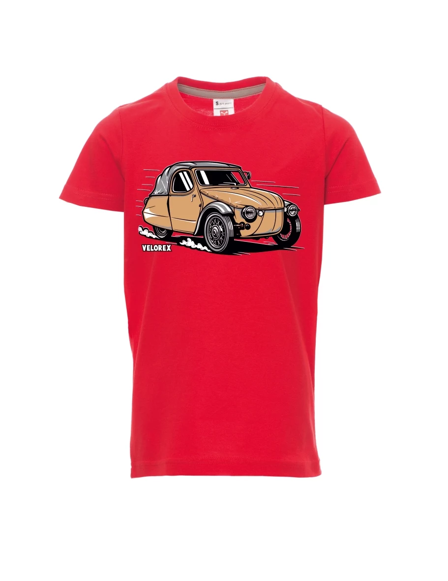 Červené detské tričko Automobil Velorex