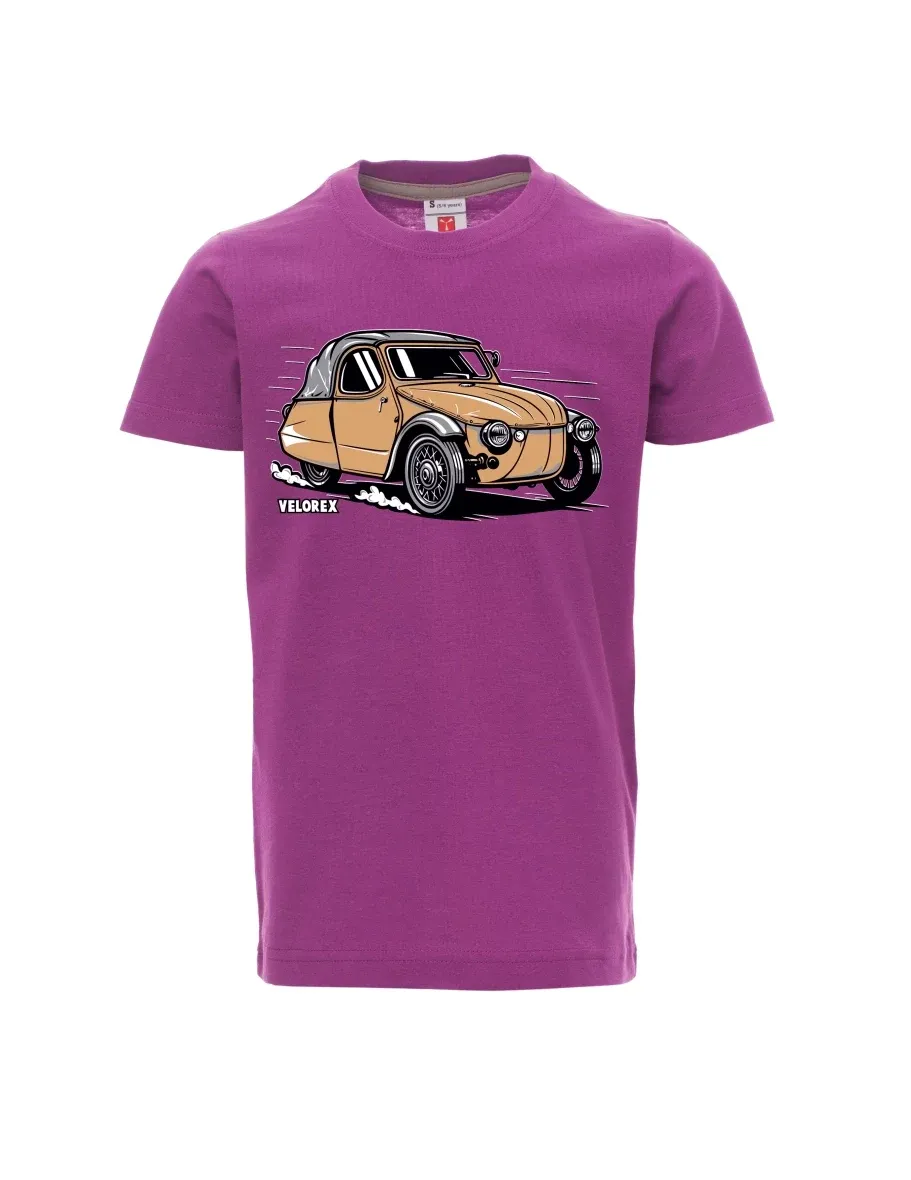 Fialové detské tričko Automobil Velorex