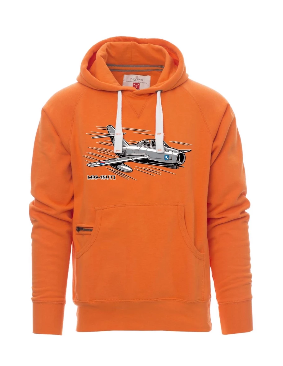 Oranžová pánská mikina Lietadlo MiG-15UTI