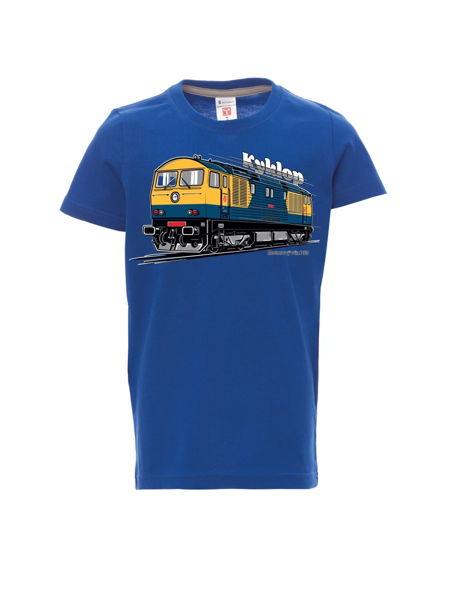 Modré detské tričko Motorový vozeň 759 „Kyklop“