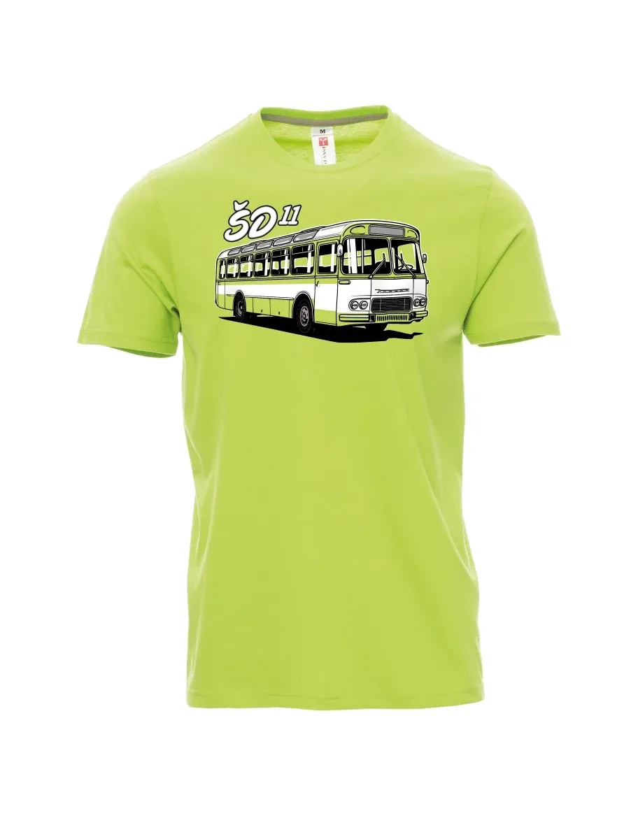 Světle zelené pánské tričko Autobus ŠD 11
