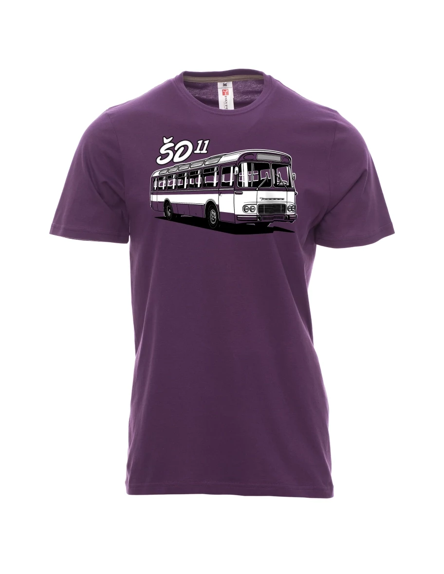 Fialové pánské tričko Autobus ŠD 11