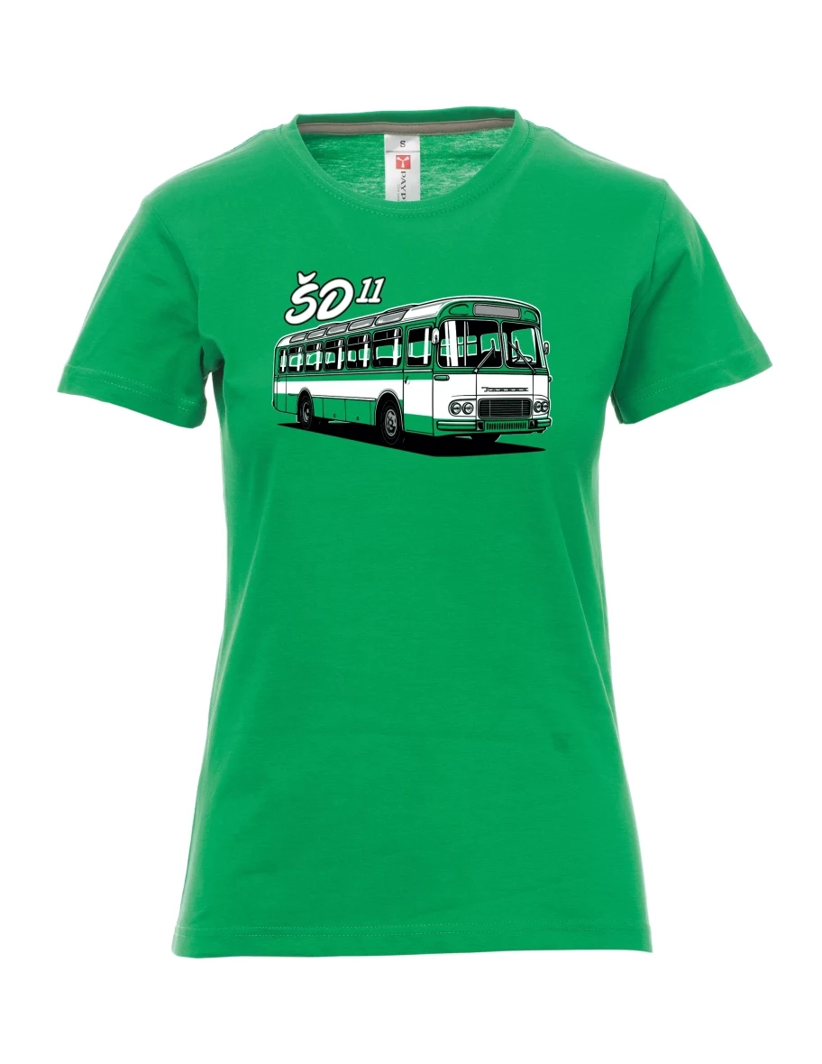 Zelené dámské tričko Autobus ŠD 11