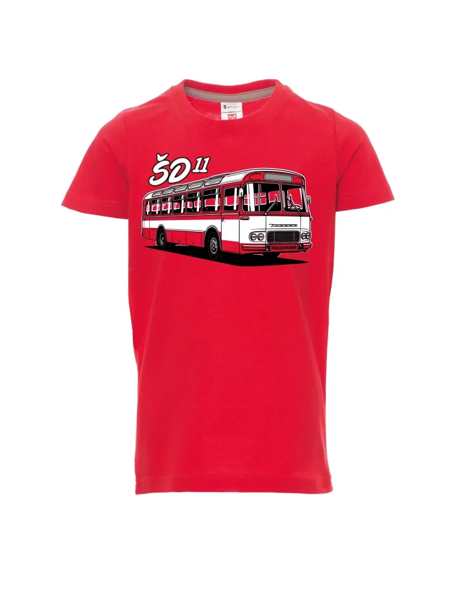 Červené detské tričko Autobus ŠD 11