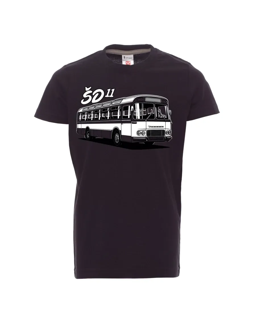 Černé detské tričko Autobus ŠD 11