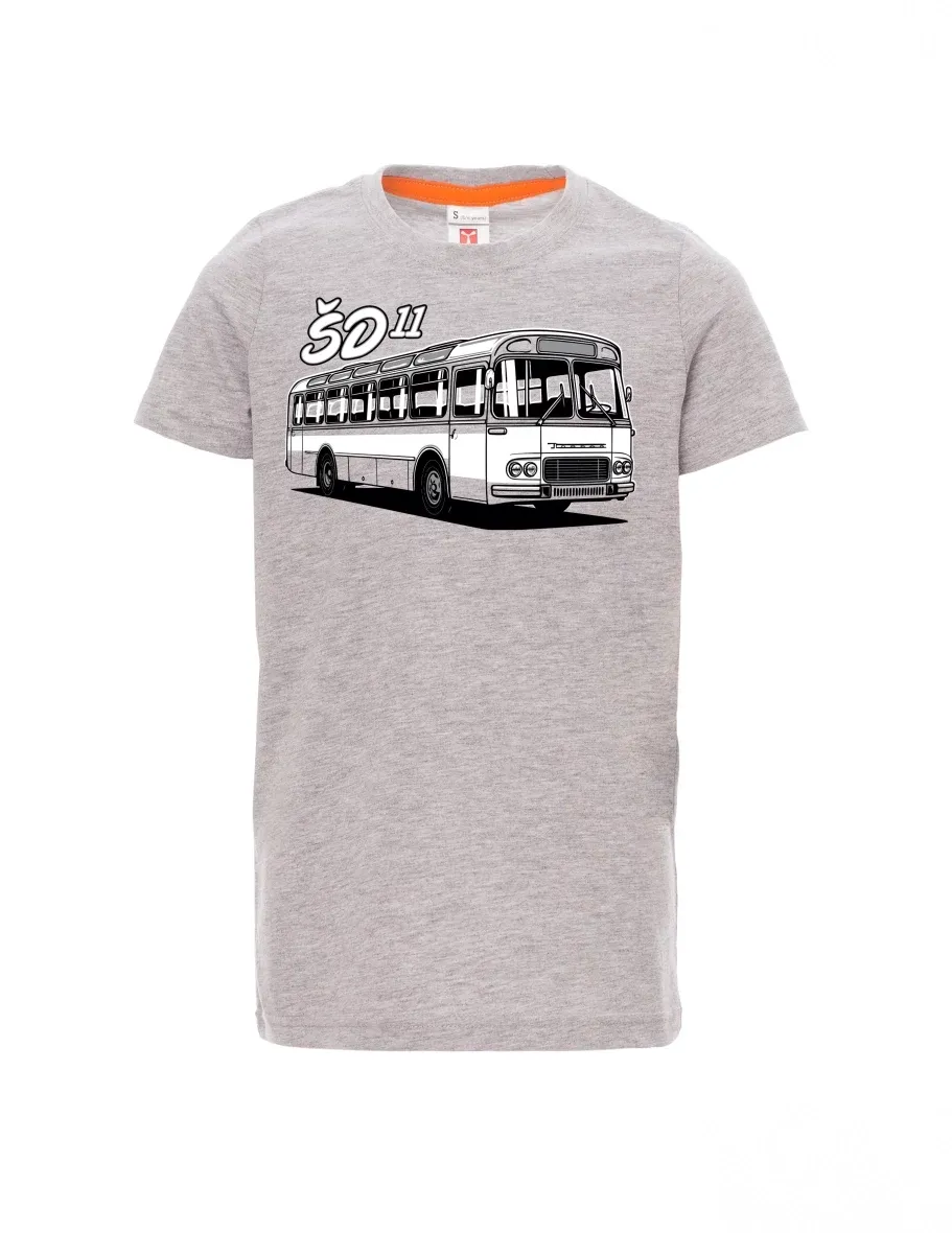Šedý melír detské tričko Autobus ŠD 11