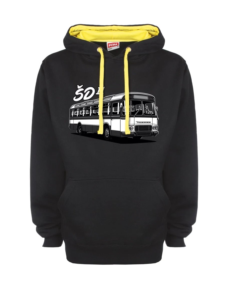 Žluto-černá mikina s Autobus ŠD 11