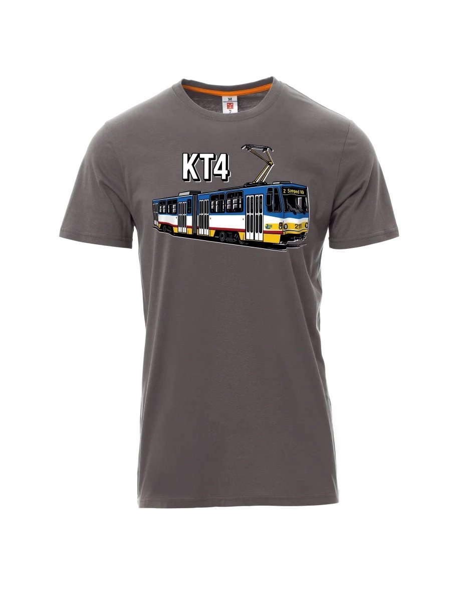 Šedé pánské tričko Električka KT4