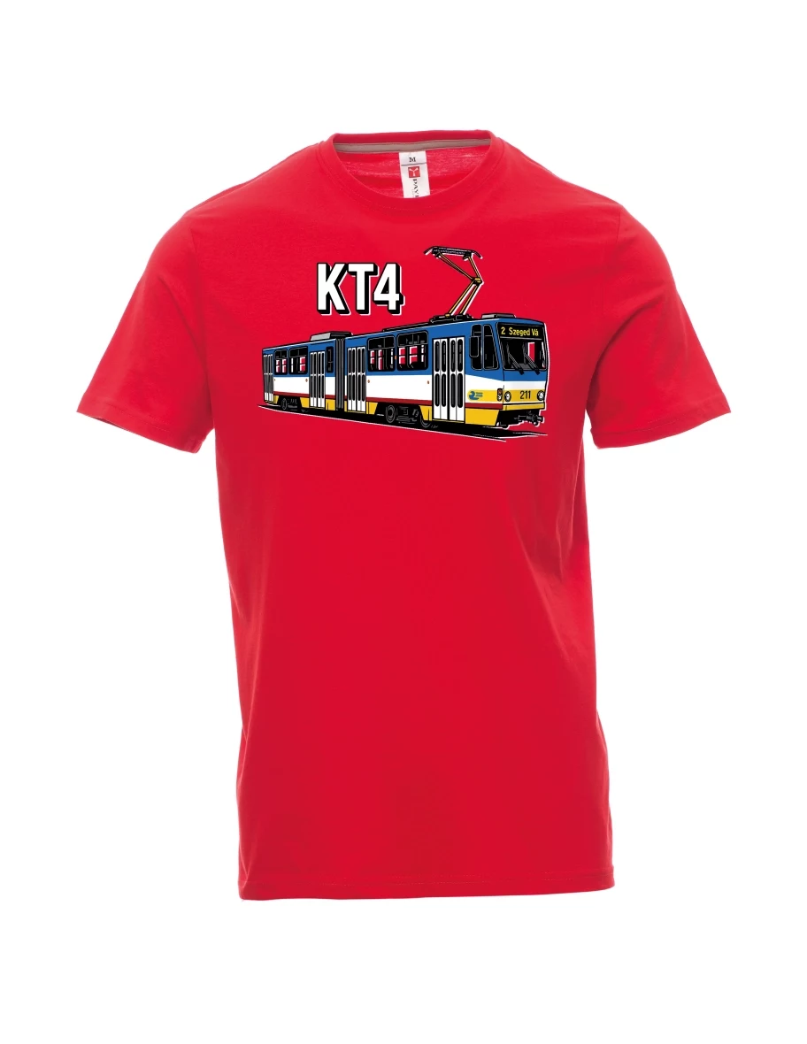 Červené pánské tričko Električka KT4