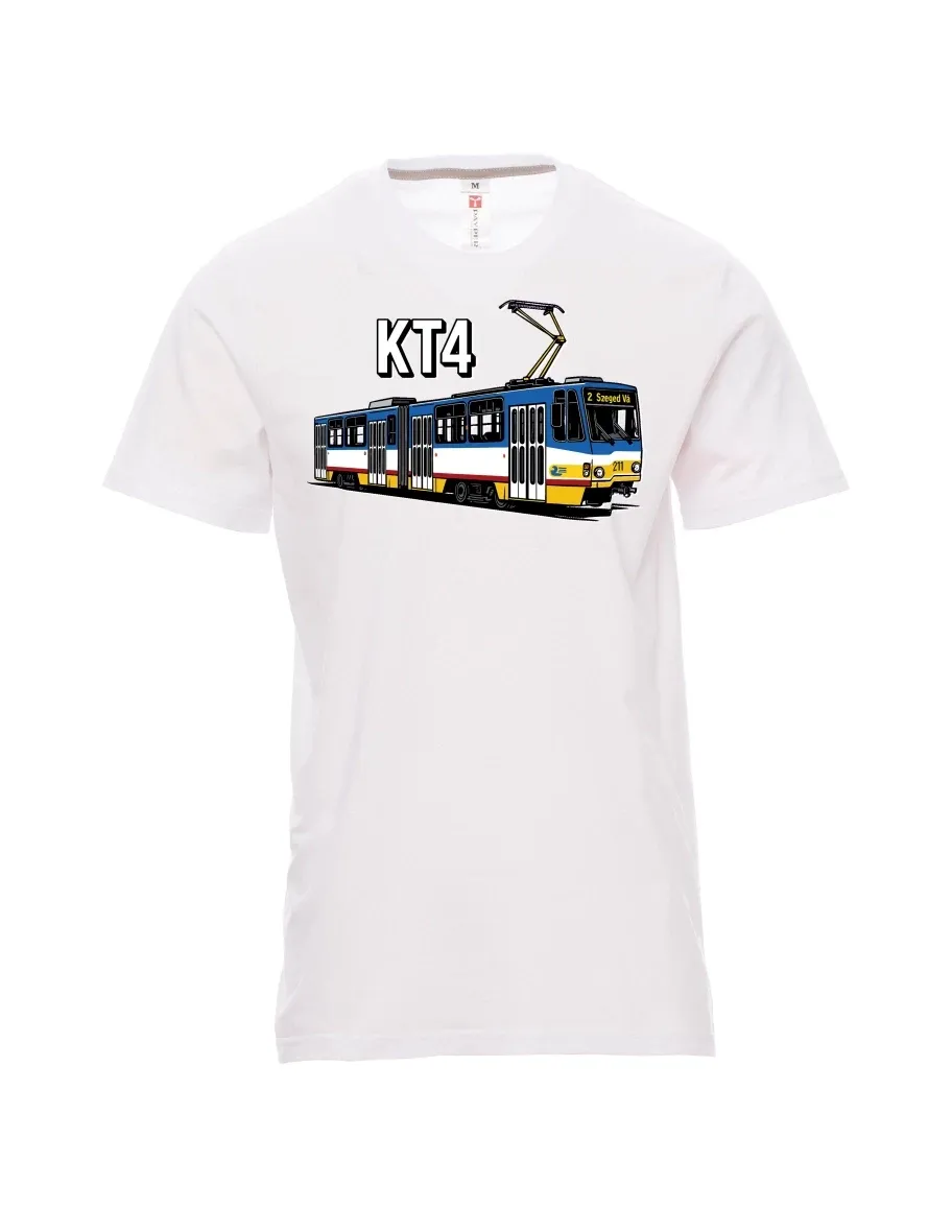 Bílé pánské tričko Električka KT4
