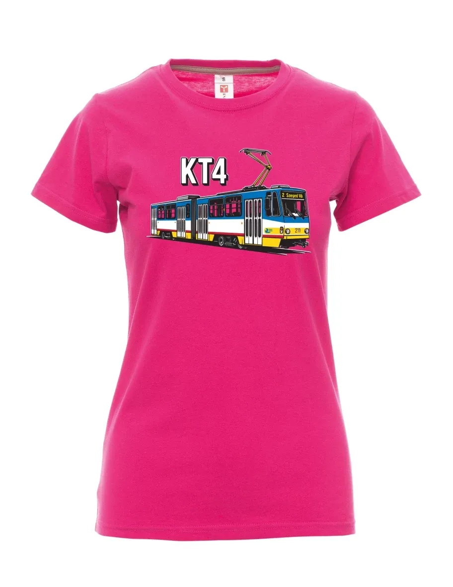 Růžové dámské tričko Električka KT4