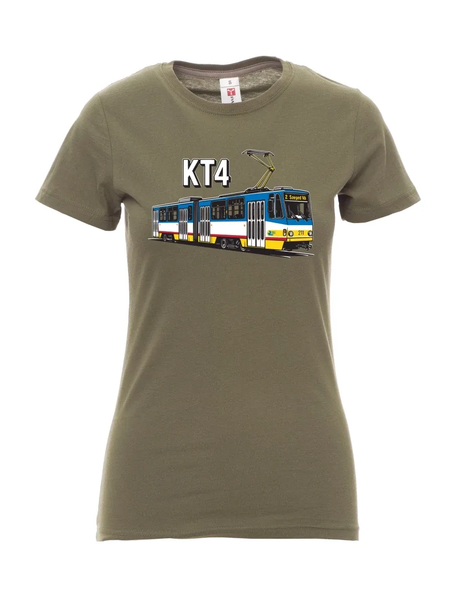 Khaki dámské tričko Električka KT4