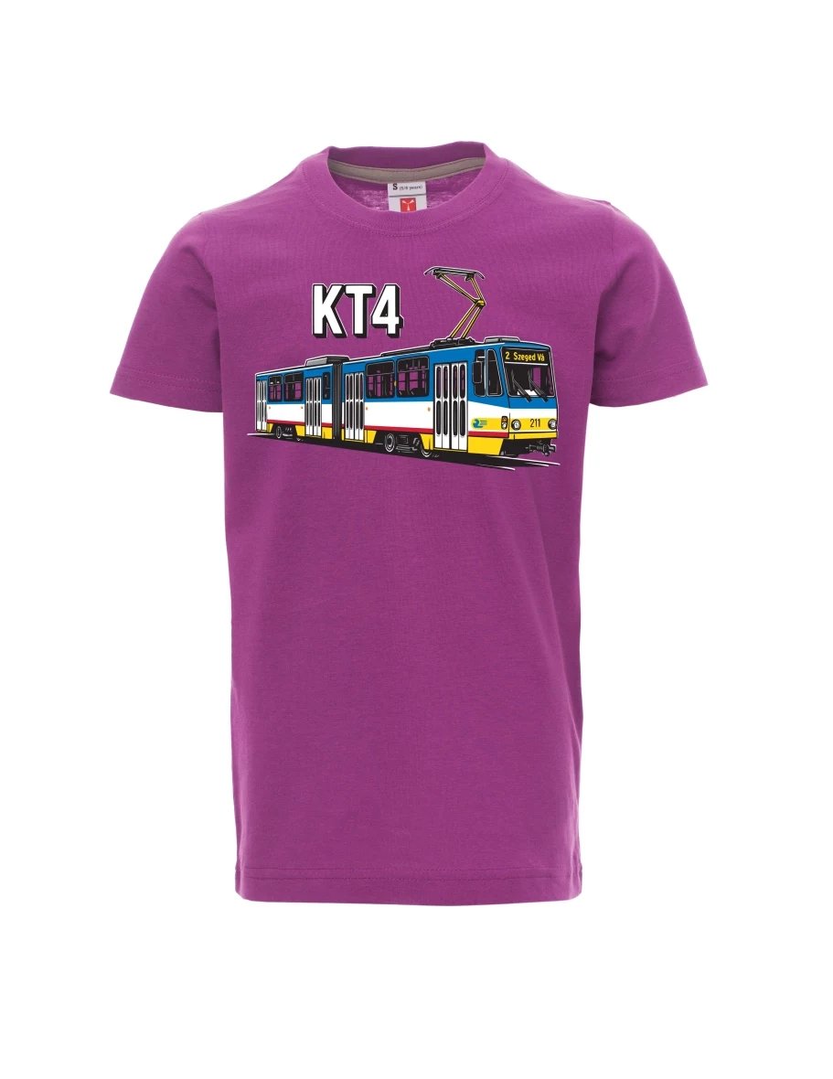 Fialové detské tričko Električka KT4
