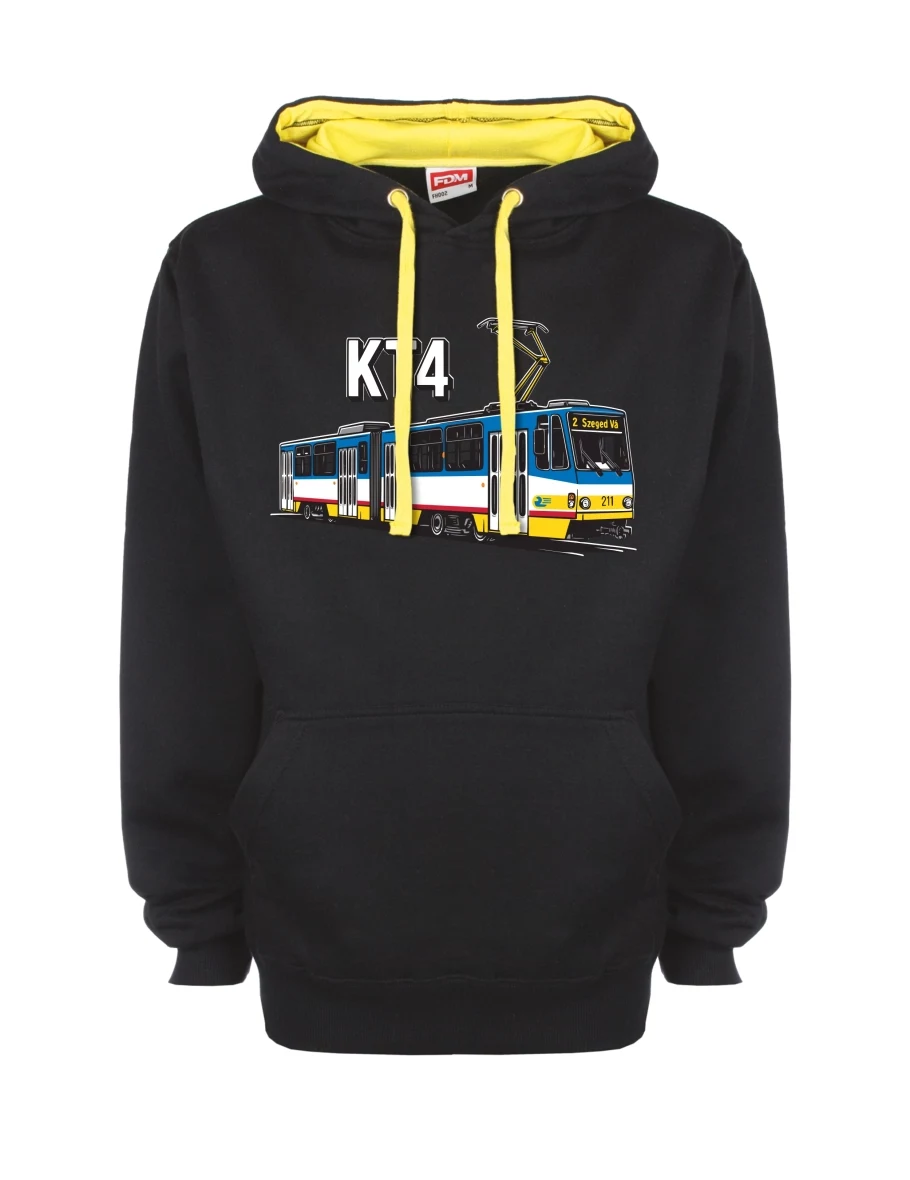 Žluto-černá mikina s Električka KT4