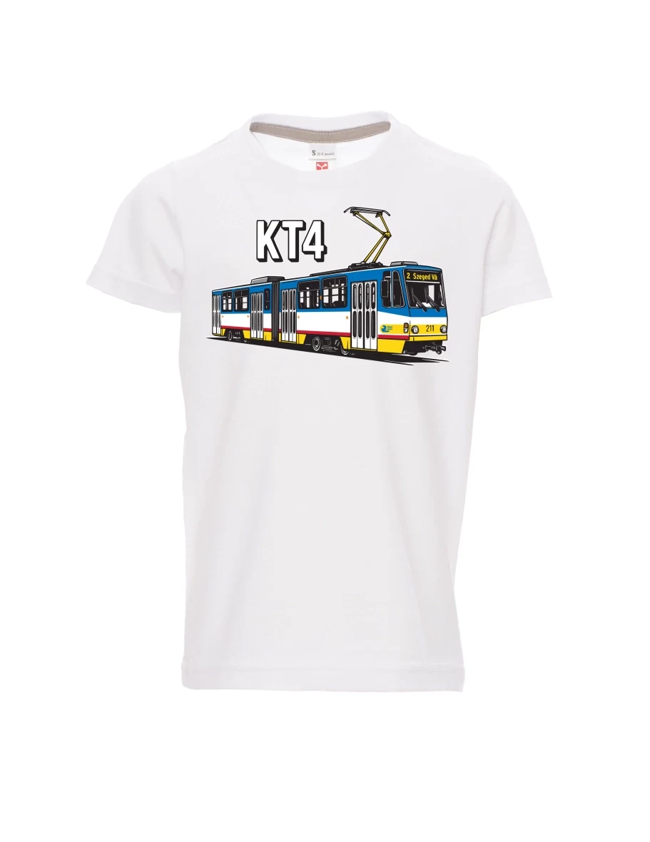 Bílé detské tričko Električka KT4