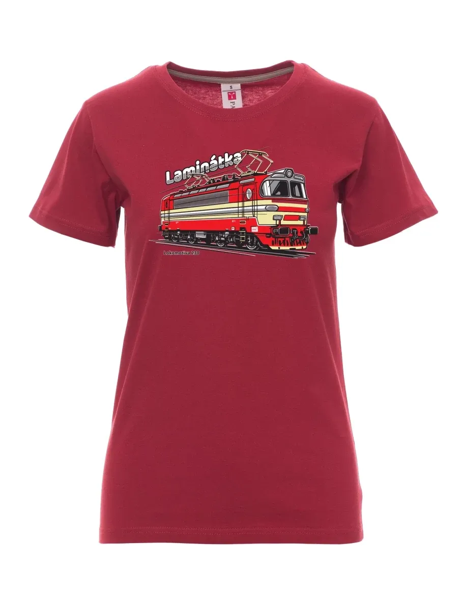 Bordó dámské tričko Lokomotíva 230 „Laminátka“