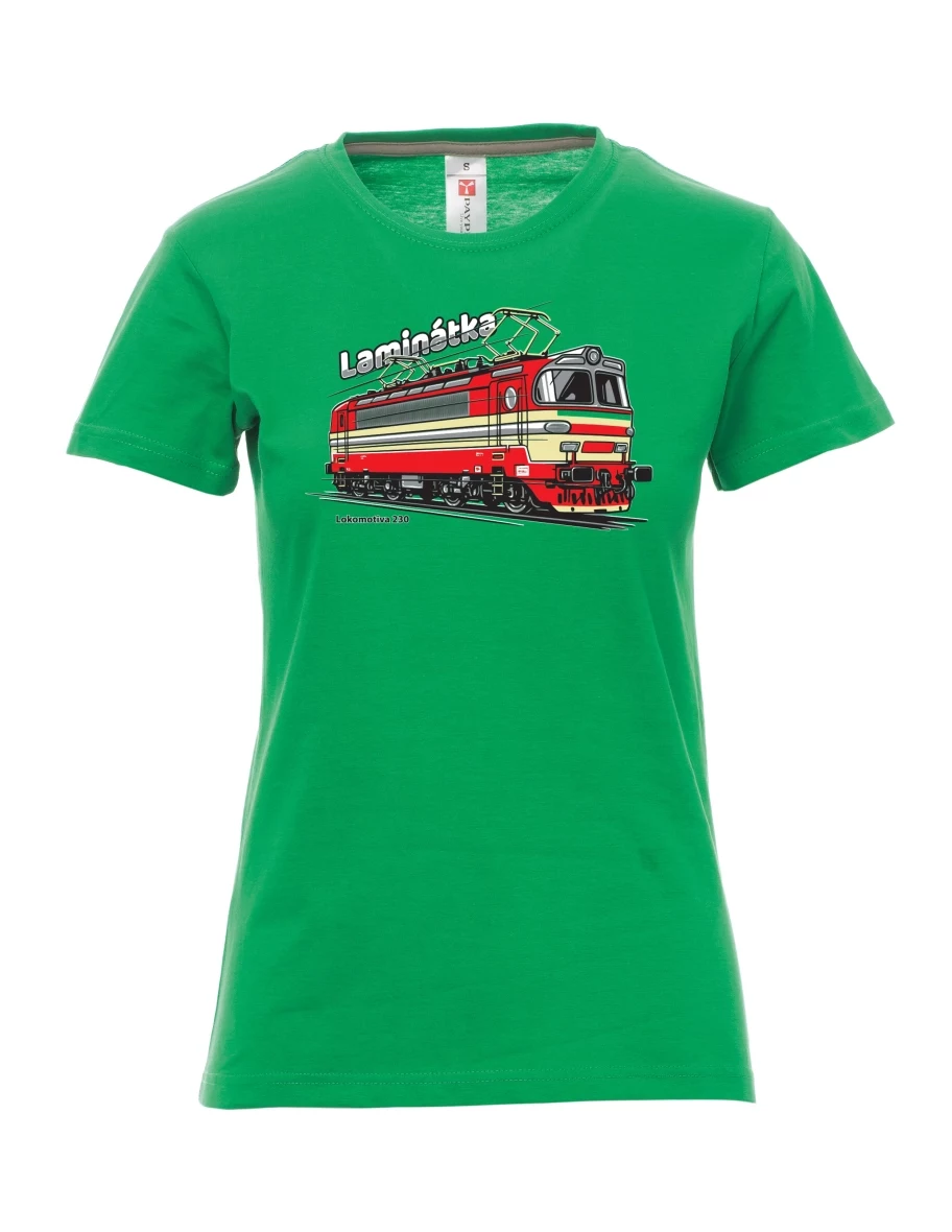 Zelené dámské tričko Lokomotíva 230 „Laminátka“