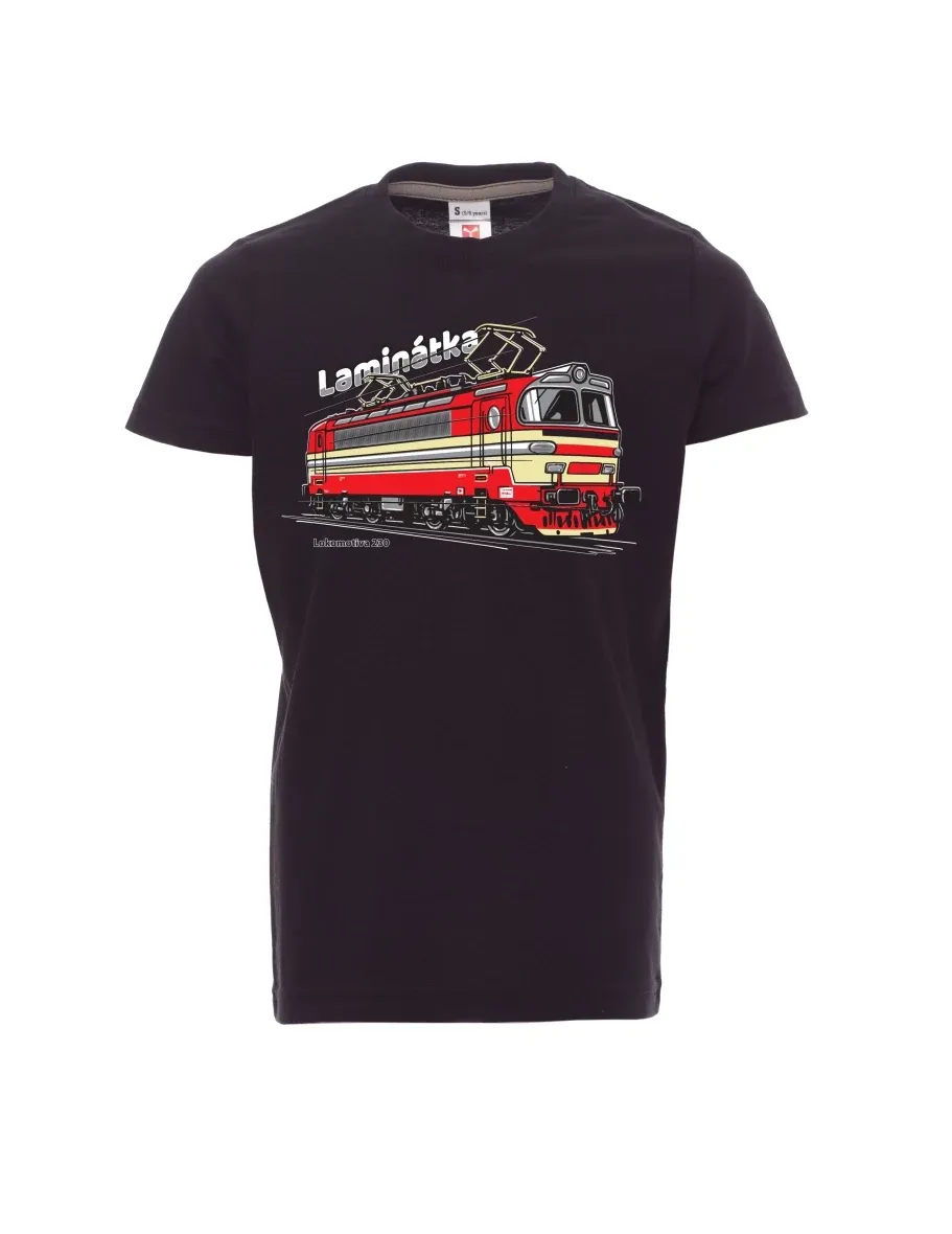 Černé detské tričko Lokomotíva 230 „Laminátka“