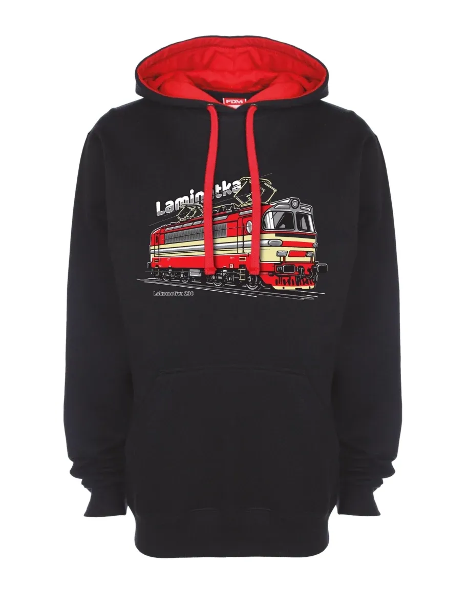 Červeno-černá mikina Lokomotíva 230 „Laminátka“