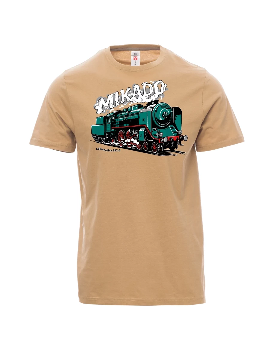 Hnědé pánské tričko Lokomotíva 387.0 „MIKADO“