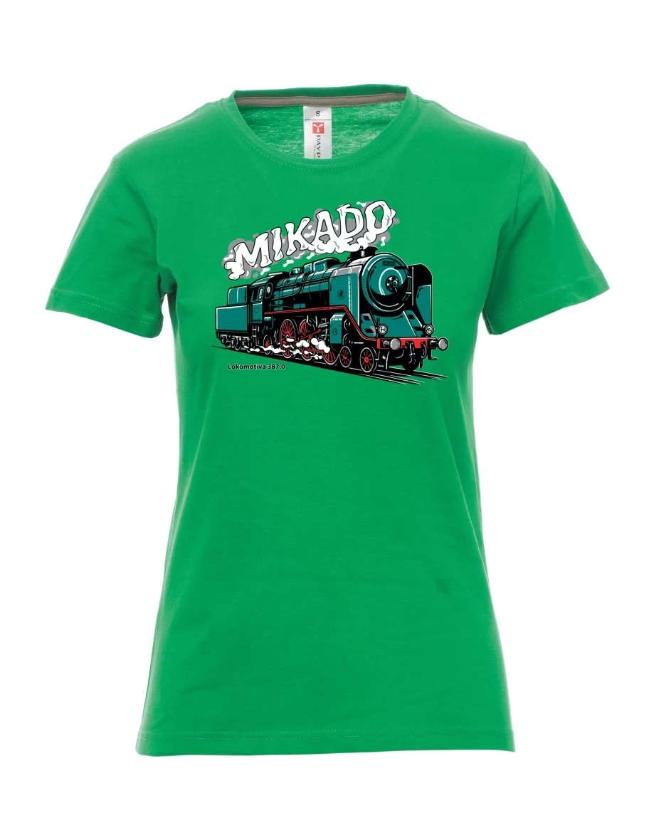 Zelené dámské tričko Lokomotíva 387.0 „MIKADO“