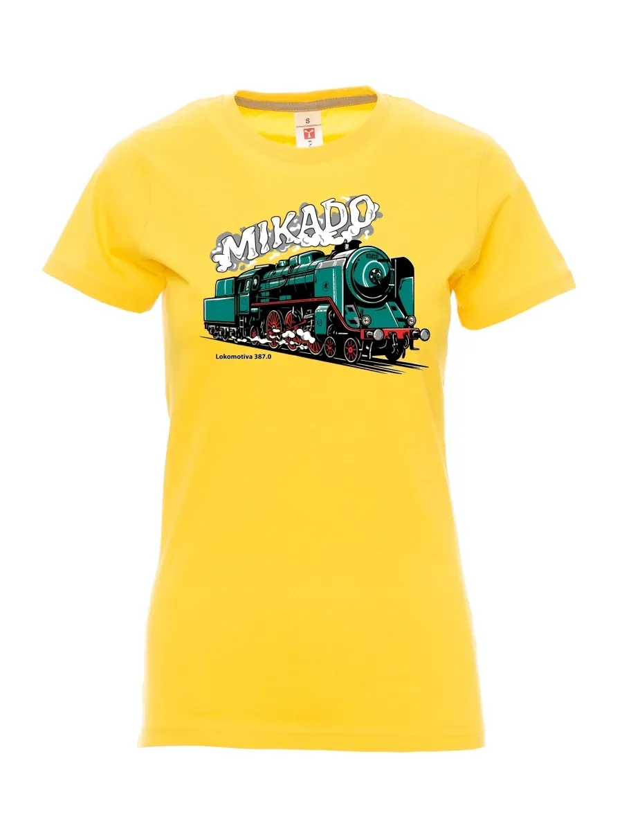 Žluté dámské tričko Lokomotíva 387.0 „MIKADO“