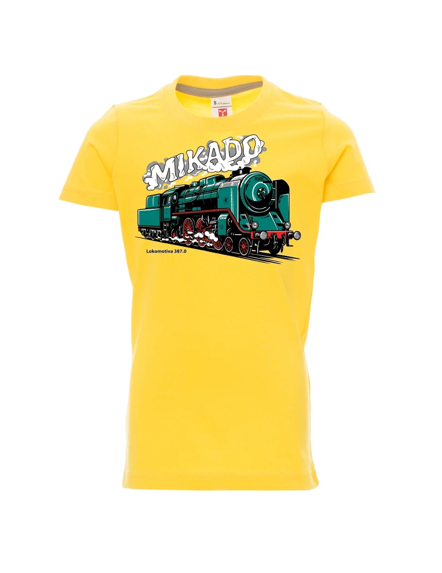 Žluté detské tričko Lokomotíva 387.0 „MIKADO“