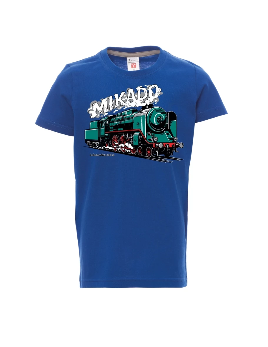 Modré detské tričko Lokomotíva 387.0 „MIKADO“