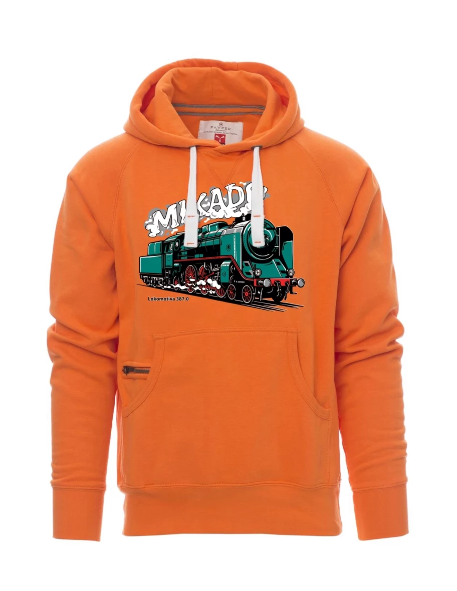 Oranžová pánská mikina Lokomotíva 387.0 „MIKADO“