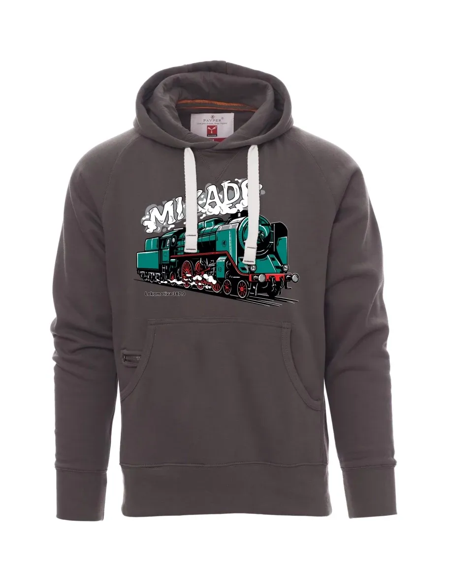 Šedá pánská mikina Lokomotíva 387.0 „MIKADO“