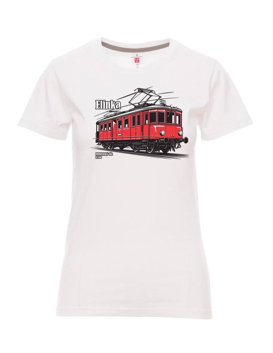 Bílé dámské tričko Elektrický vozeň M 400 „Elinka“