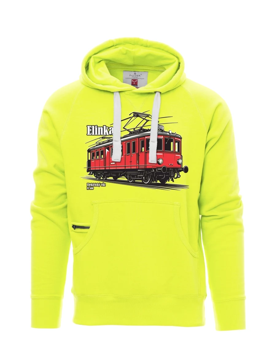 Fluorescenční pánská mikina Elektrický vozeň M 400 „Elinka“
