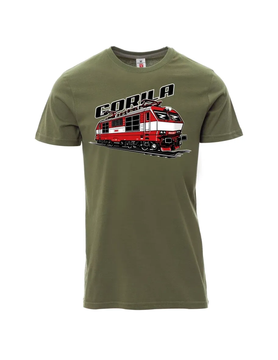 Khaki pánské tričko Lokomotíva 350 „Gorila“