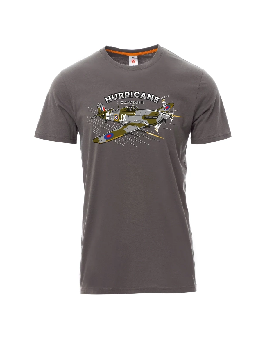 Šedé pánské tričko Lietadlo Hurricane Hawker