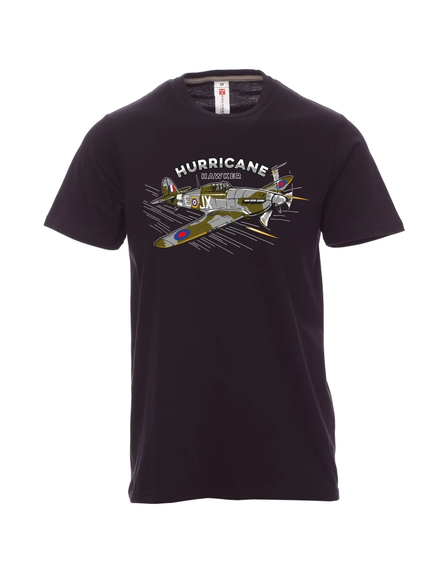 Černé pánské tričko Lietadlo Hurricane Hawker
