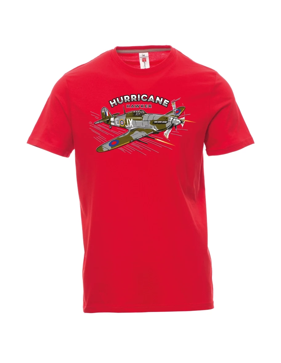 Červené pánské tričko Lietadlo Hurricane Hawker