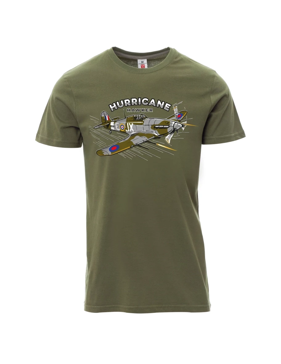 Khaki pánské tričko Lietadlo Hurricane Hawker