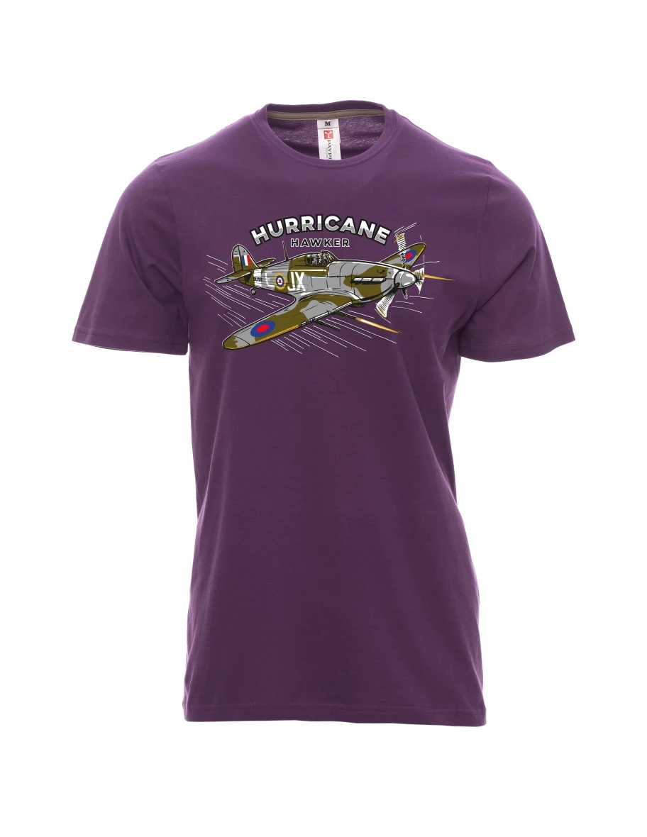 Fialové pánské tričko Lietadlo Hurricane Hawker